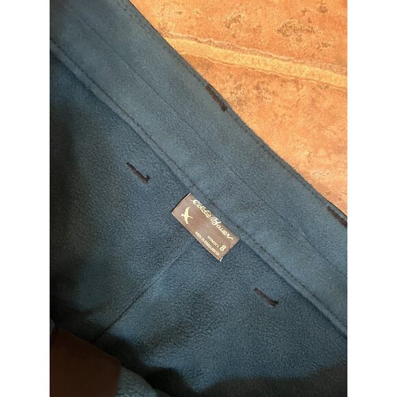 Eddie Bauer Women's 8 Polar Fleece-Lined Dark Blue Nylon Hiking Cozy Warm Pants - Picture 8 of 13